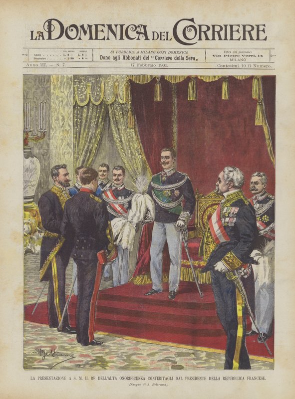 La presentación a S.M. el Rey del alto honor conferido por el Presidente de la República Francesa de Achille Beltrame