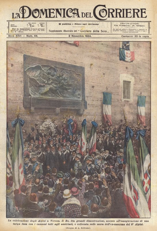 La celebración de los Alpini en Verona de Achille Beltrame