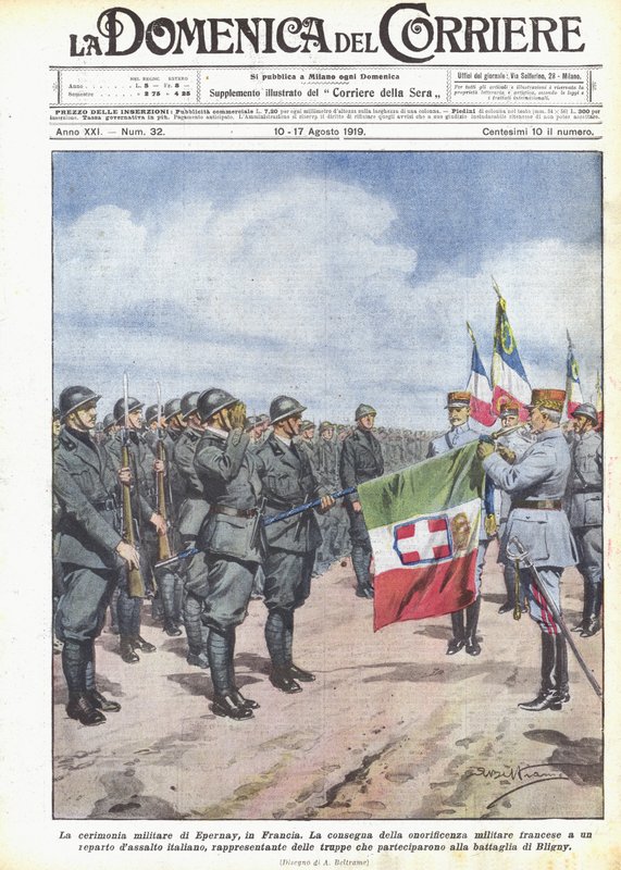 La ceremonia militar en Epernay, Francia de Achille Beltrame