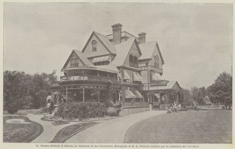 La residencia habitual de Edison, cerca de su laboratorio de Achille Beltrame
