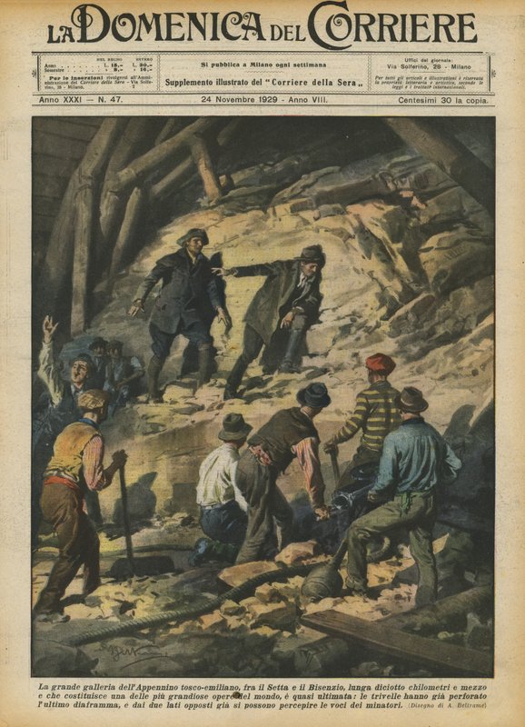La gran galería del Apenino tosco-emiliano, entre el Setta y el Bisenzio, de dieciocho de Achille Beltrame