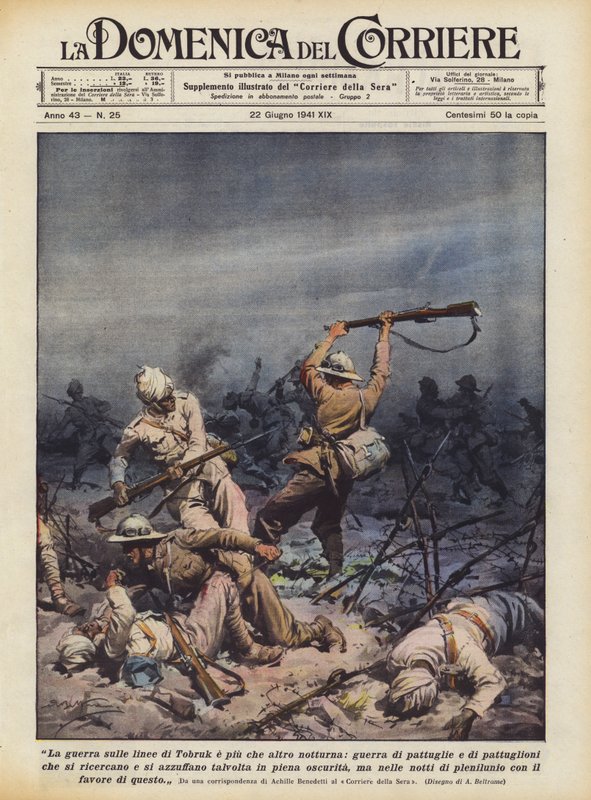 La guerra en las líneas de Tobruk es más que nada nocturna, guerra de patrullas y patrullones de Achille Beltrame