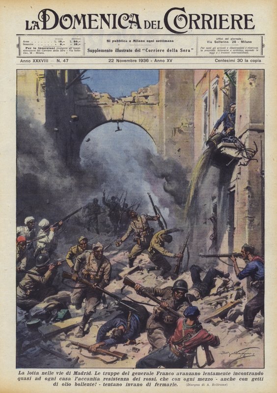 La lucha en las calles de Madrid de Achille Beltrame