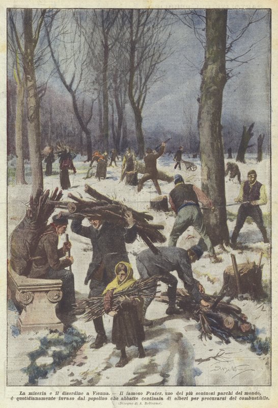 La miseria y el desorden en Viena de Achille Beltrame