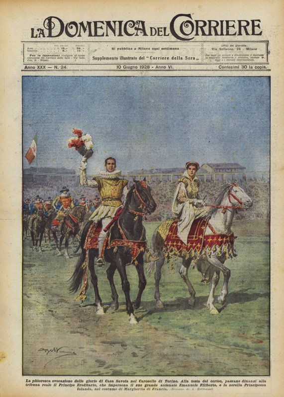 La pintoresca evocación de las glorias de la Casa de Saboya en el Carrusel de Turín de Achille Beltrame