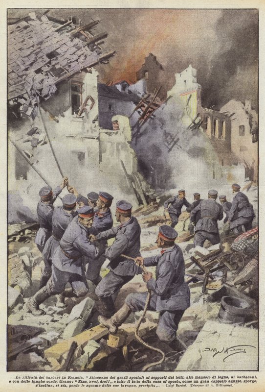 La retirada de los bárbaros en Francia de Achille Beltrame