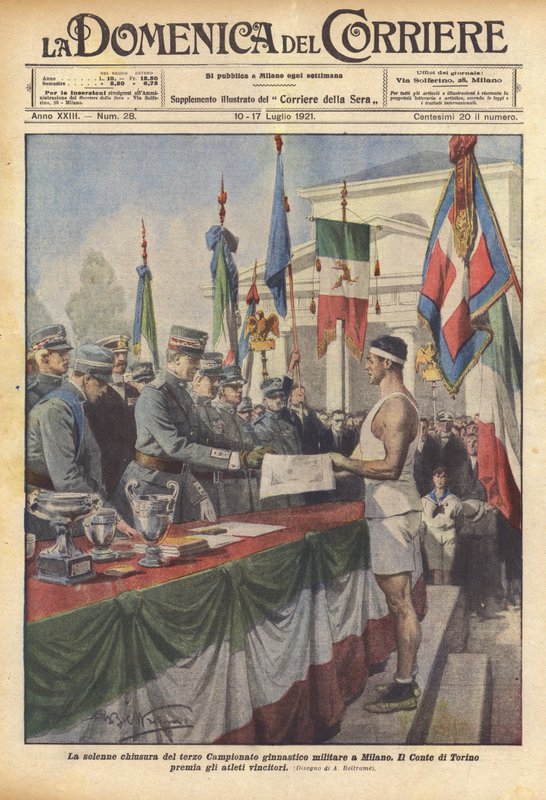 La solemne clausura del tercer Campeonato gimnástico militar en Milán de Achille Beltrame