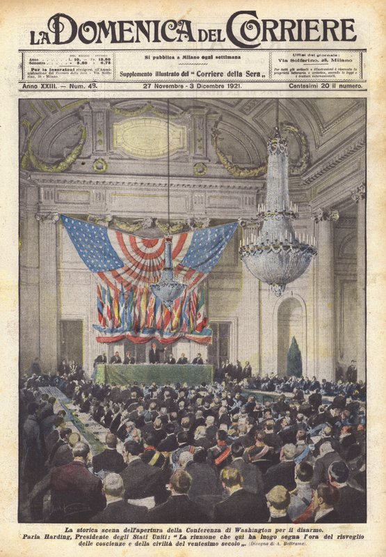 La histórica escena de la apertura de la Conferencia de Washington para el desarme de Achille Beltrame