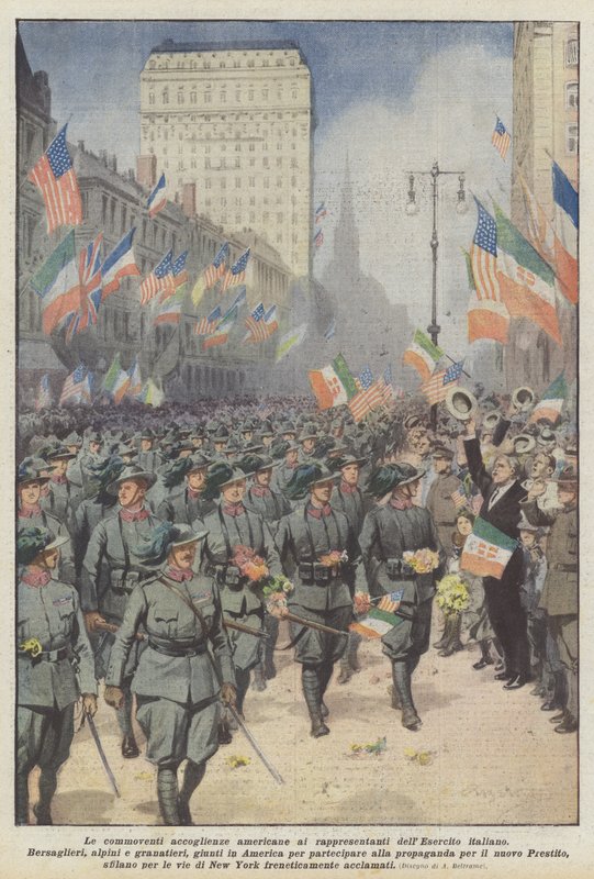 Las conmovedoras bienvenidas americanas a los representantes del Ejército italiano de Achille Beltrame
