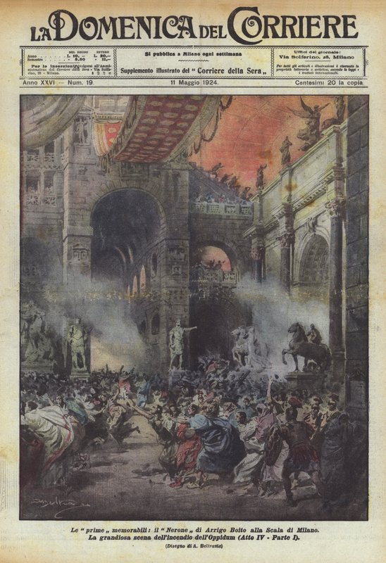 Las primeras memorables, el Nerón de Arrigo Boito en La Scala de Milán de Achille Beltrame