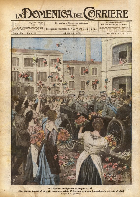 Las triunfales acogidas de Nápoles al Rey de Achille Beltrame