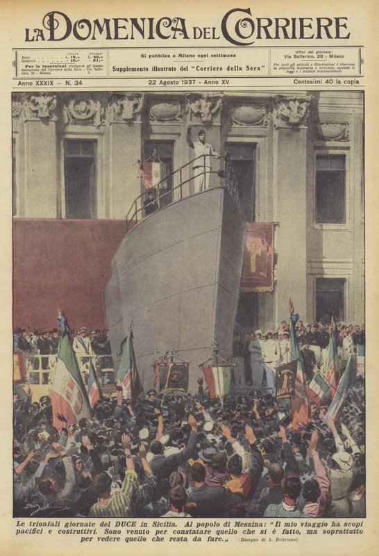 Los días triunfales del Duce en Sicilia de Achille Beltrame