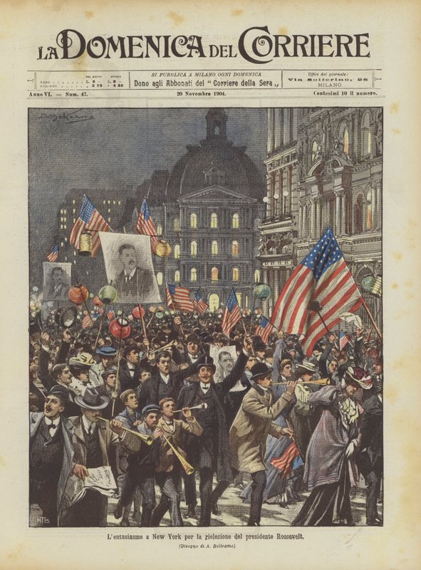 El entusiasmo en Nueva York por la reelección del presidente Roosevelt de Achille Beltrame