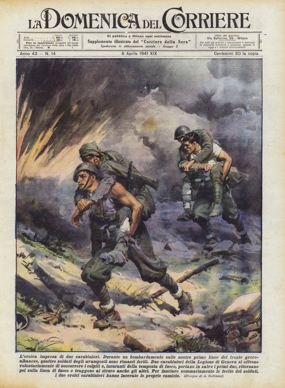 La heroica hazaña de dos carabineros de Achille Beltrame