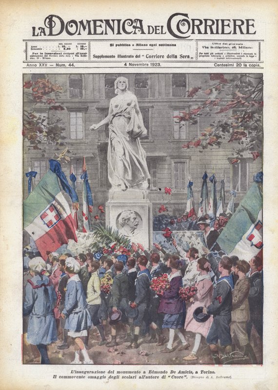 La inauguración del monumento a Edmondo De Amicis, en Turín de Achille Beltrame