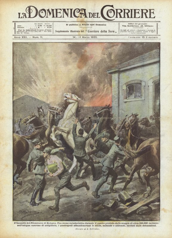 El incendio del Pirotécnico de Bolonia de Achille Beltrame