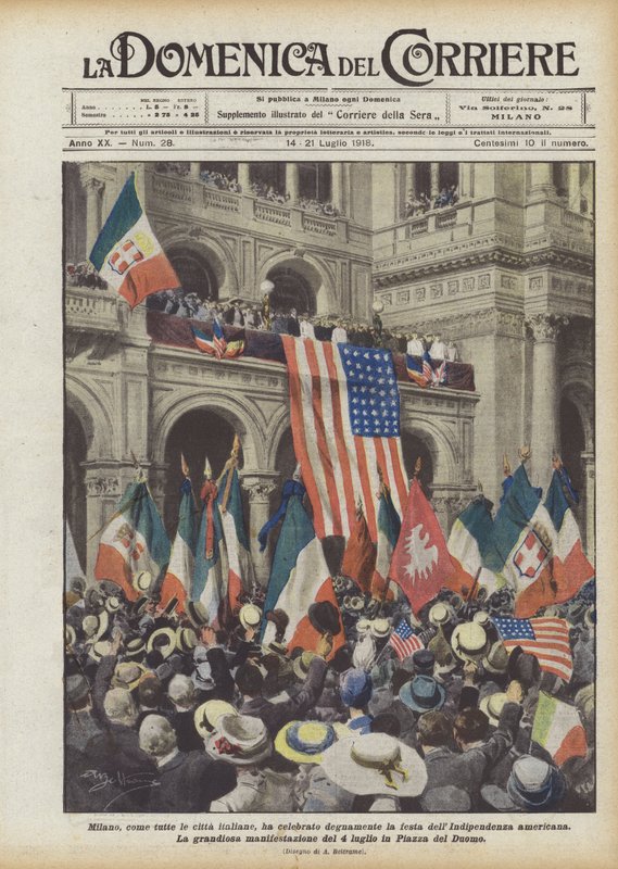 Milán, como todas las ciudades italianas, ha celebrado dignamente la fiesta de la Independencia americana de Achille Beltrame