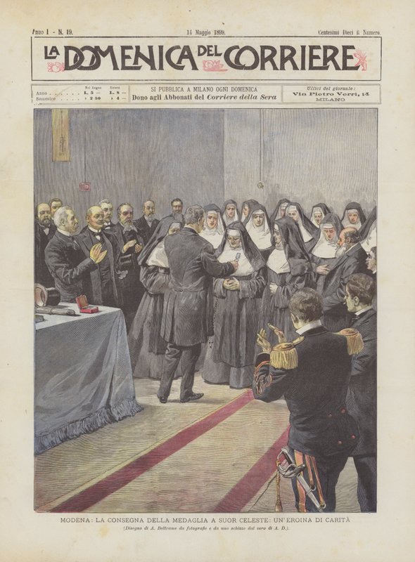 Módena, la entrega de la medalla a Sor Celeste, una heroína de caridad de Achille Beltrame
