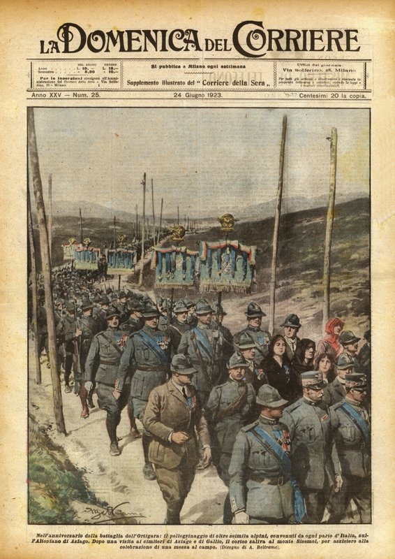 En el aniversario de la batalla de Ortigara, la peregrinación de más de seis mil alpinos de Achille Beltrame