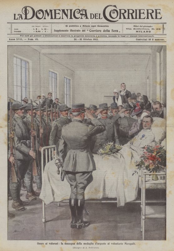 Honor a los valientes, la entrega de la medalla de plata al voluntario Meregalli de Achille Beltrame