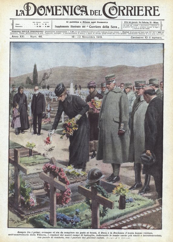 Siempre entre los primeros, donde sea necesario un gesto de bondad, el Duque y la Duquesa de Aosta de Achille Beltrame