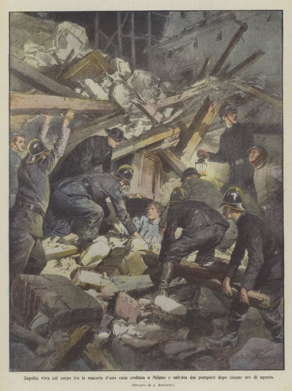 Sepultada viva entre los escombros de una casa derrumbada en Milán y salvada por los bomberos después de cinco horas de agonía de Achille Beltrame