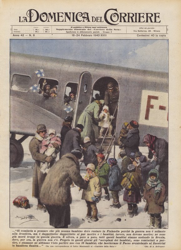 Se empieza a pensar que ningún niño debe quedarse en Finlandia porque la guerra no de Achille Beltrame