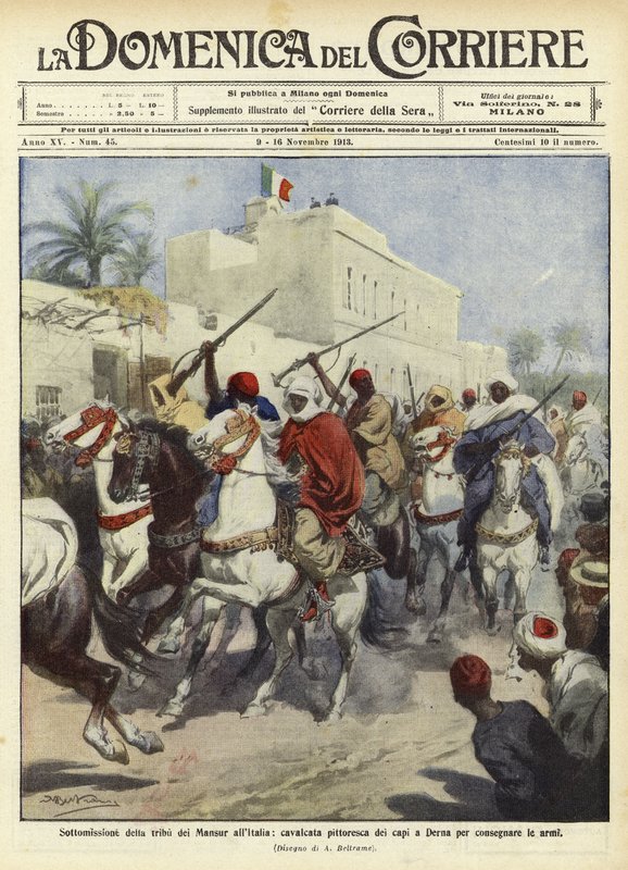 Sumisión de la tribu de Mansur a Italia de Achille Beltrame