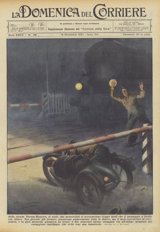 En la carretera Parma-Mantua, de noche, dos motociclistas se dieron cuenta demasiado tarde de Achille Beltrame