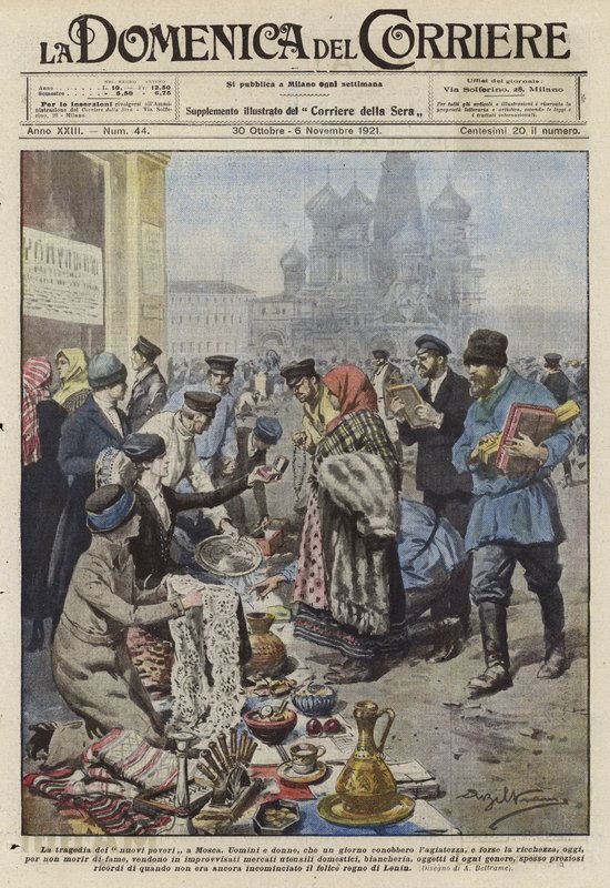 Los ricos se ven obligados a vender sus pertenencias en la Rusia post-revolucionaria de Achille Beltrame