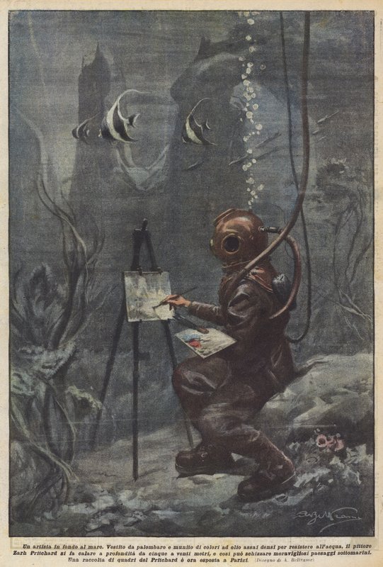 Un artista en el fondo del mar de Achille Beltrame