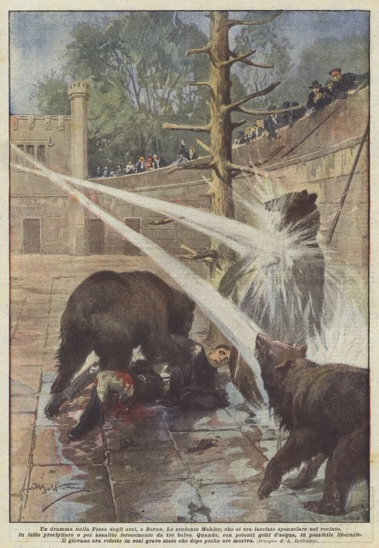 Un drama en la Fosa de los osos, en Berna de Achille Beltrame