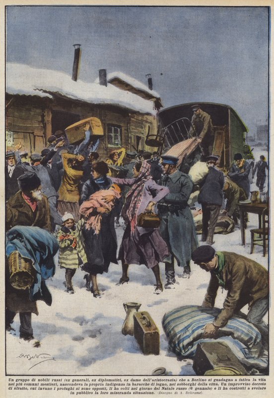 Un grupo de nobles rusos (ex generales, ex diplomáticos, ex damas de la aristocracia) en Berlín de Achille Beltrame