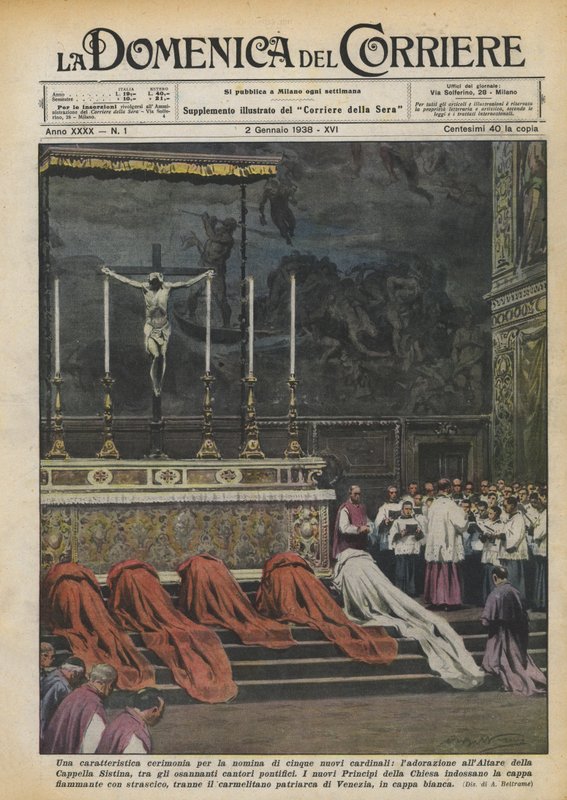 Una característica ceremonia para la nominación de cinco nuevos cardenales, la adoración en el Altar de Achille Beltrame