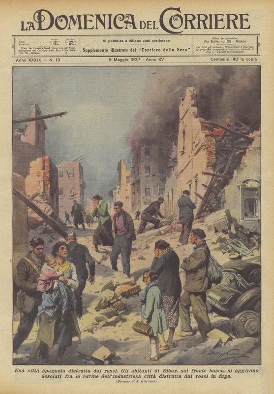 Una ciudad española destruida por los rojos de Achille Beltrame