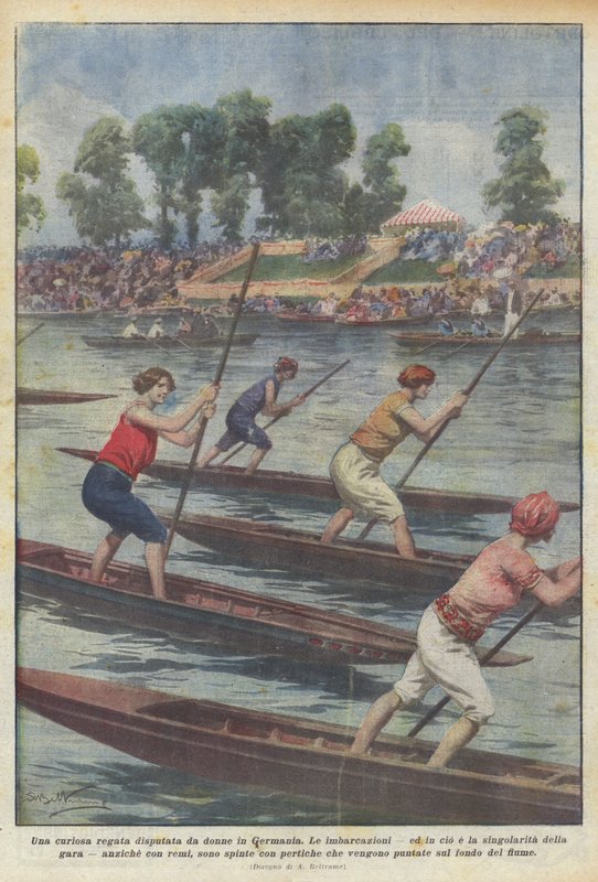 Una curiosa regata disputada por mujeres en Alemania de Achille Beltrame