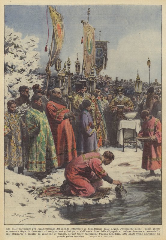 Una de las ceremonias más características del mundo ortodoxo, la bendición de las aguas de Achille Beltrame