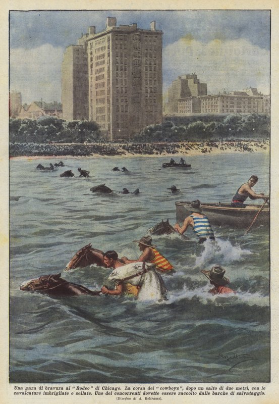 Una competencia de destreza en el Rodeo de Chicago de Achille Beltrame