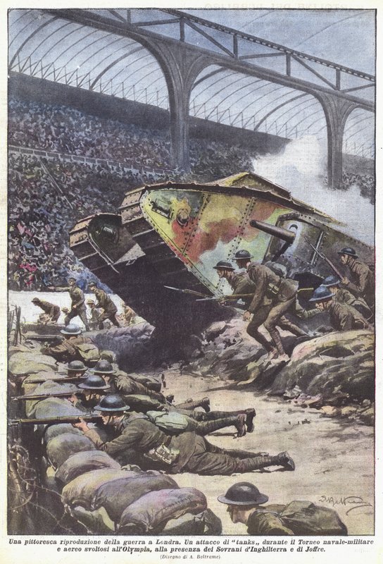 Una pintoresca reproducción de la guerra en Londres de Achille Beltrame