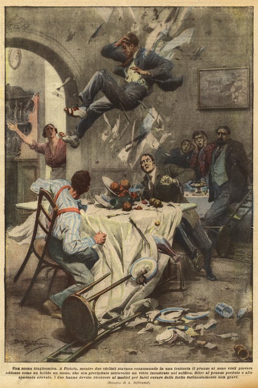 Una escena tragicómica de Achille Beltrame