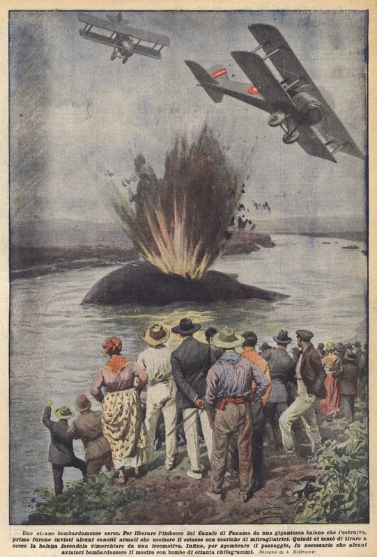 Un extraño bombardeo aéreo de Achille Beltrame