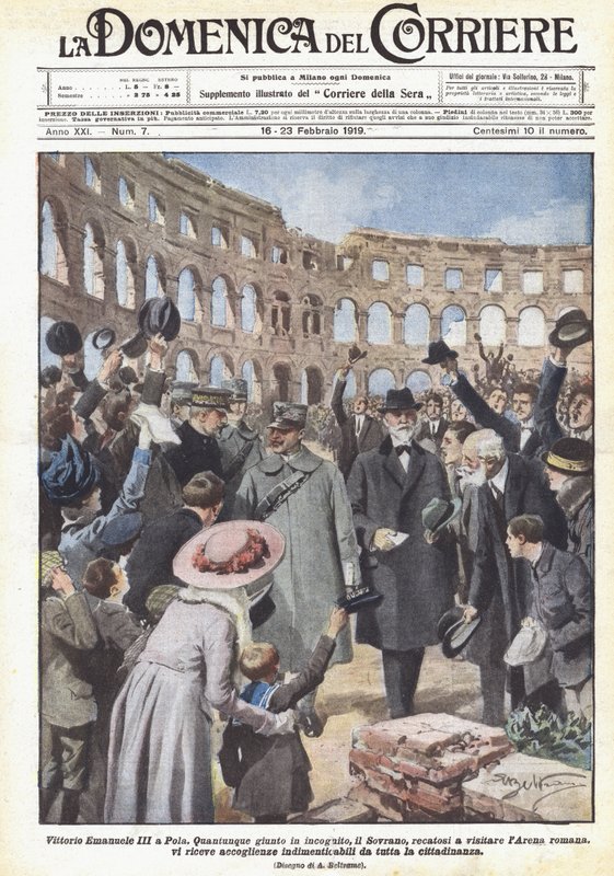 Vittorio Emanuele III en Pola de Achille Beltrame