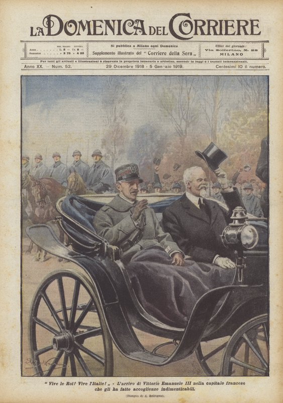 ¡Viva el Rey! ¡Viva Italia! La llegada de Vittorio Emanuele III a la capital francesa de Achille Beltrame