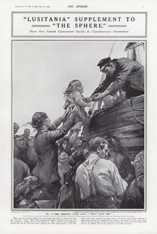 El hundimiento del Lusitania, Primera Guerra Mundial, 7 de mayo de 1915 de Addison Thomas Millar