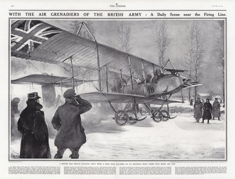 Biplano británico en un aeródromo cerca de Hollebeke, Bélgica, Primera Guerra Mundial de Addison Thomas Millar