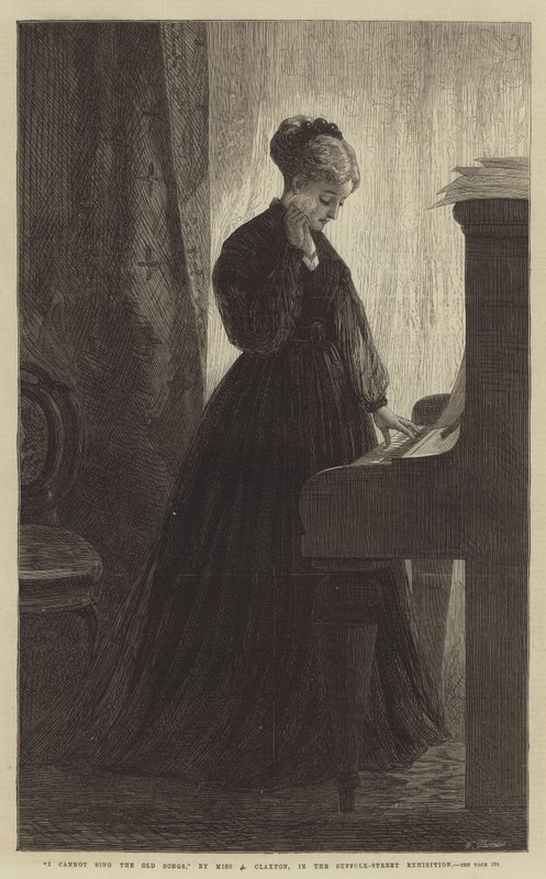No puedo cantar las viejas canciones, en la exposición de Suffolk-Street de Adelaide Claxton