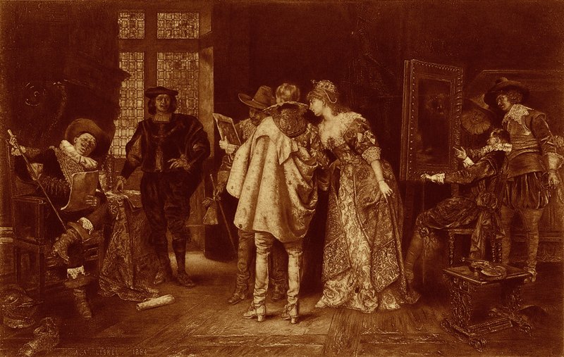 Conocedores en el Estudio de Rembrandt, ilustración de 