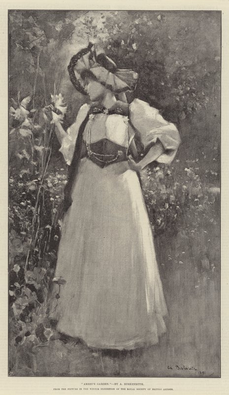 El jardín de Amrei, de la pintura en la Exposición de Invierno de la Real Sociedad de Artistas Británicos de Adolphe Birkenruth