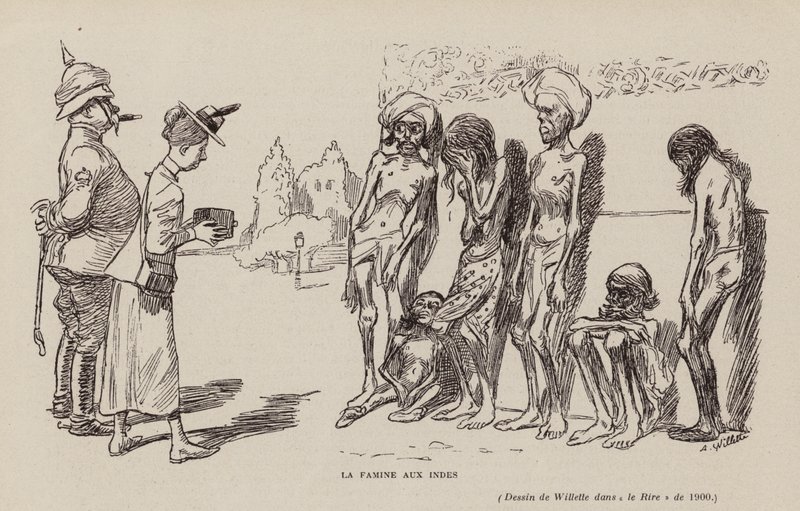 Hambruna en la India de Adolphe Leon Willette