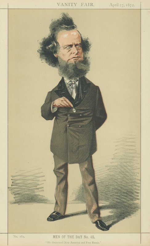 Sr. William Hepworth Dixon (litografía en color) de Adriano Cecioni